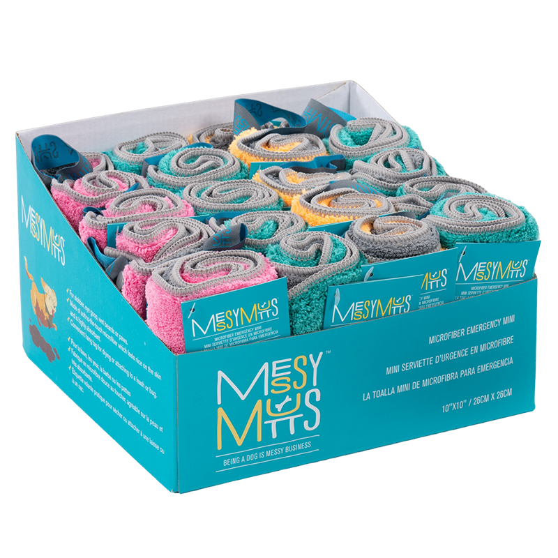 Messy Mutts - Towel - Microfiber - Mini - Counter Display - 16pc