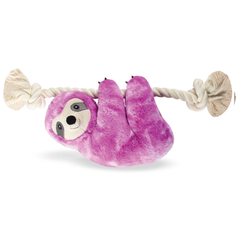 Fringe Studio - Purple Sloth on a Rope Plush Dog Toy