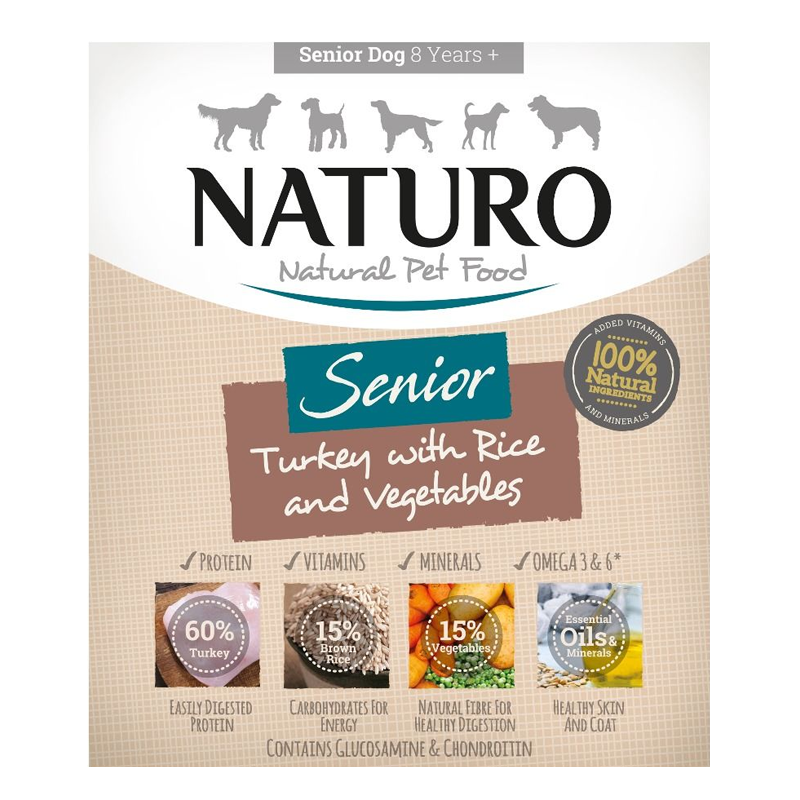 Naturo - Dog Trays - Senior Turkey & Rice with Veg (400g - Case of 7)