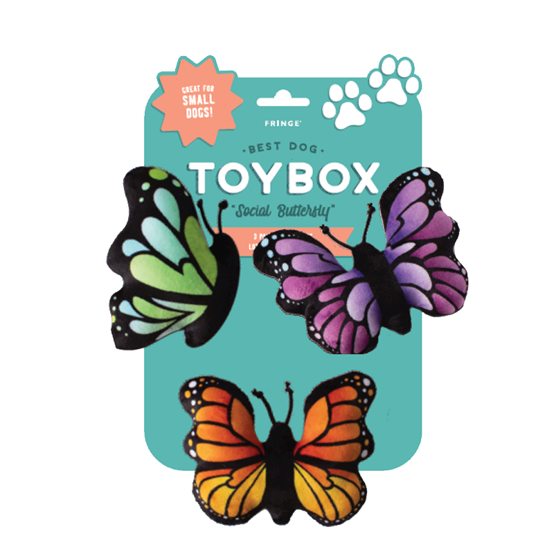 Fringe Studio - Butterflies 3pc Small Dog Toy Set
