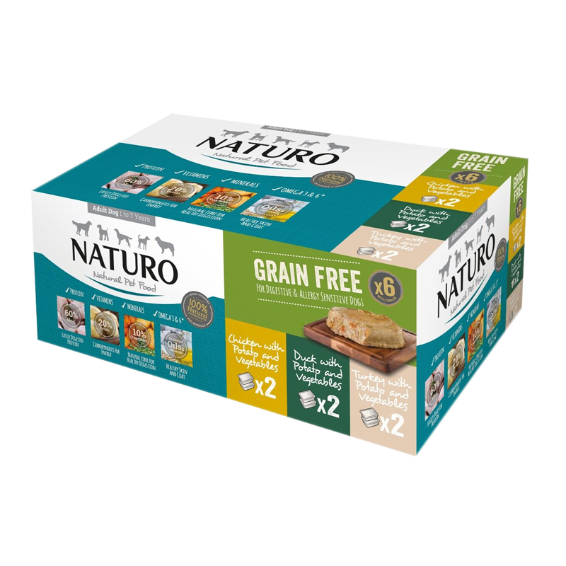 Naturo - Dog Trays - Variety Pack Grain Free 6pk (Case of 3)