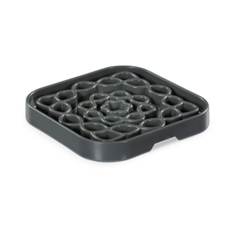 Messy Mutts - Feeder - Slow - Interactive - Melamine - Square - Grey